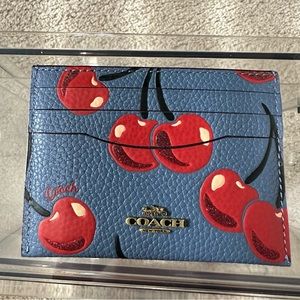 Coach Cherry print card case
